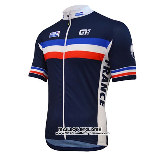 2016 Maillot Ciclismo France Bleu et Blanc Manches Courtes et Cuissard